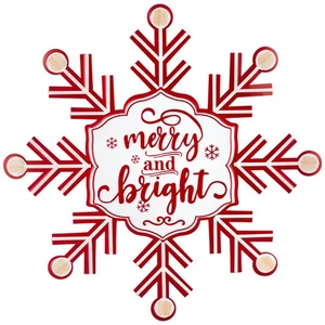 Northlight Merry and Bright Snowflake Metal Wall Sign - 15.75" - Picture 1 of 5