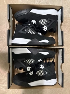 NEW JORDAN 4 RETRO (PS) Black And White, Size 11 Kids - Picture 1 of 1