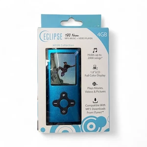 Eclipse 180 Mp3 Musik + Video Player Neon Blau 4GB Wiederaufladbar Neu Originalverpackt - Bild 1 von 7