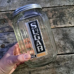 Vintage Hooiser Vitrine Zuckerdose Dose Glas 30er 40er Jahre Retro - Bild 1 von 7