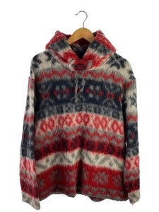 Engineered Garments Fair Isle Mohair Long Sleeve Hoodie Red S Polyester #EF AGA - Picture 1 of 6