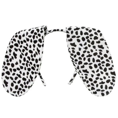 AMAKANDO Dalmatiner-Haarreifen mit Hundeohren Schwarz-Weiß Kostüm-Accessoire Schlappohren