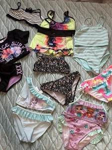 Lot of 6 Girls’ Swimsuits + Extra Top & Bottom | Size 6–8 | Great Condition! - Picture 1 of 8