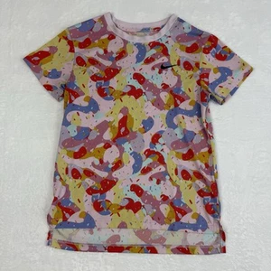 The Nike Tee Dri Fit Youth Girl Confetti T- Shirt Multicolor Size Large - Picture 1 of 9