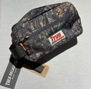 True Religion Travel Bag Dopp Kit Clutch Zip Toiletries Gray Multicolor Camo New - Picture 1 of 15