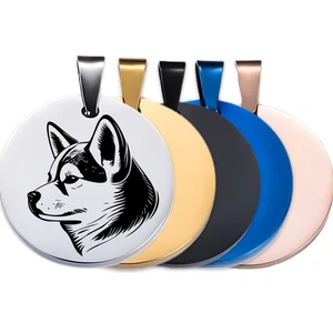 Shiba Inu Dog ID Tag – Custom Engraved Pet Tag, Gold/Silver, 25/35mm - Picture 1 of 7