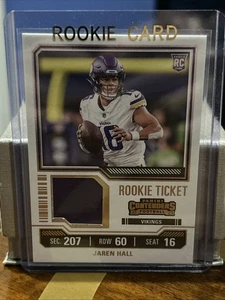 2023 Contenders Jaren Hall Rookie Ticket Jersey RC #TS16 Vikings - Bild 1 von 2