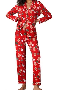 Ekouaer Pajamas Women's Long Sleeve Sleepwear Soft Button Down Loungewear - Picture 1 of 1