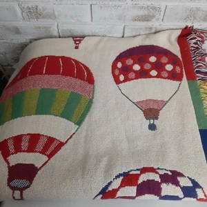 Hot Air Balloon Throw Bright & Cheerful,Fringe,78 x 51" - Picture 1 of 6