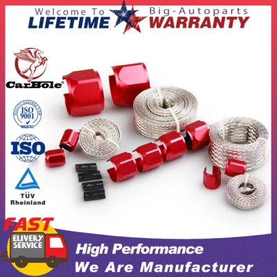 Universal Radiator Hose Sleeving Stainless Steel Braided Dress-Up Hose Cover Kit - Image 1 of 4