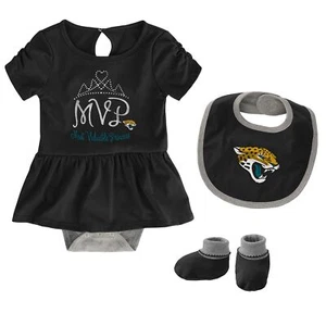 Outerstuff NFL Jacksonville Jaguars Infant 12-24m MVP Creeper Bib Bootie Set - Picture 1 of 4