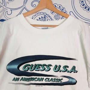 RARISSINA GUESS 1996 T-SHIRT MADE IN USA AN AMERICAN CLASSIC 90'S VINTAGE TEE XL