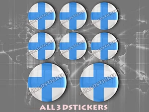 8 x Autocollant ROND Résine 3D Relief Drapeau Marseille - Adhésif - Bild 1 von 1