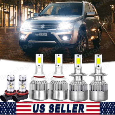 Combo de bombillas antiniebla altas/bajas faros LED para Suzuki Grand Vitara 2006-2013 6X Foto 1 de 4