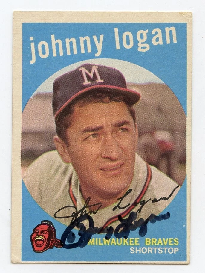 Auténtico KOA firmado por Johnny Logan 1959 Topps #225 Braves garantizado Foto 1 de 1