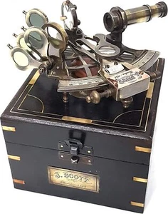Vintage Brass Nautical Sextant J.Scott London Antique sextants with Box 5" inch - Picture 1 of 9