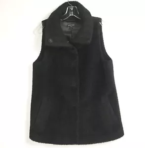 Eileen Fisher Womens Small Vest Wool Suri Alpaca Blend Snap Front Black - Picture 1 of 6
