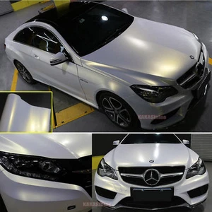 Matte Full Car Wrap Pearl White / Gold Chameleon Vinyl Film Sticker Flexible CF - Picture 1 of 5