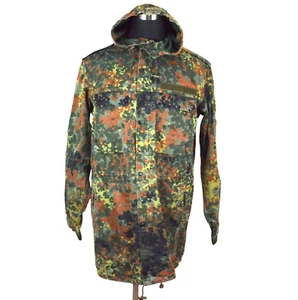 German Bundeswehr Flecktarn Camo Military Parka Jacket GR6 Medium Regular Hood - Picture 1 of 13