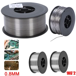 2PCS GASLESS MILD STEEL MIG WELDING WIRE REEL SPOOL FLUX CORE NO GAS 0.8mm 1KG - Picture 1 of 12