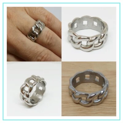 Anello in acciaio inox da uomo modello catena per donna - Immagine 1 di 4