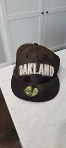 Cappello Berretto Vintage NFL 59Fifty New Era Ricamato Oakland Raiders Nero Taglia 7I/2 TAG - Foto 1 di 9