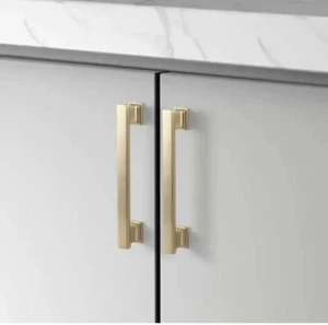 Sapphire Hexa Series Modern Cabinet Handle Pull Brass Gold 5 Pcs SP-2891-128-BRA - Picture 1 of 2
