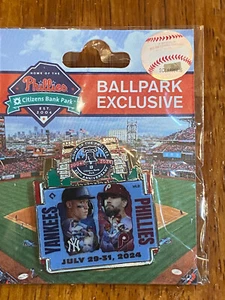 2024 Phillies vs. Yankees Series July-29 to 31st -Match-Up Pin-Judge, Schwarber - Picture 1 of 3