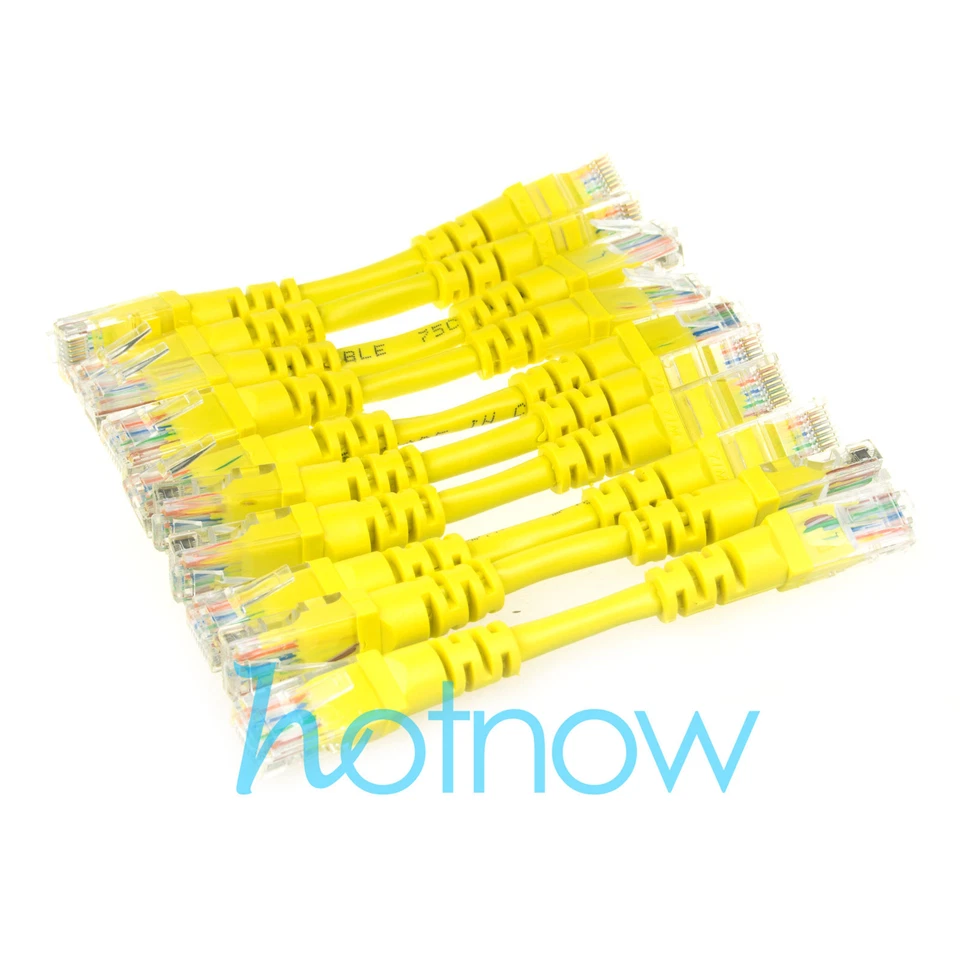 Lot 10 cables 1inch 2.5cm 568B CAT5E UTP Ethernet RJ45 Patch Cable Network Cable - Image 1 of 1
