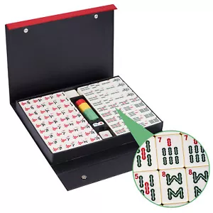 Large 36mm Chinese Mahjong Set 144 Tiles Mah Jong English Characters Games - Picture 1 of 16