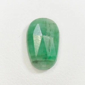 Natural Rose Cut Green Emerald Piece In Fancy Shape 1.25 Carats 10x6x2 mm - Picture 1 of 6