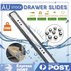 HEAVY DUTY 120KG LOCKING DRAWER SLIDES RUNNERS 350MM-1900MM AU - Picture 1 of 17