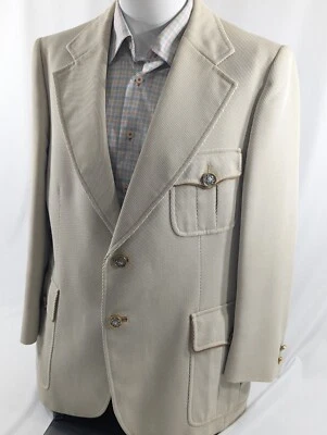 Vintage Cortefiel Blazer Sport Coat Jacket Heavy Cotton Metal Buttons 44 Slim - Image 1 of 4