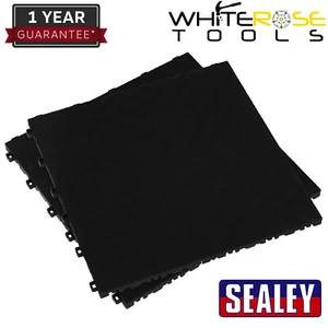 Sealey Polypropylene Floor Tile 400 x 400mm - Black Treadplate - Pack of 9 - Picture 1 of 3