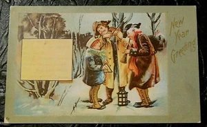 Ol Time Musicians Antique Vintag UNUSED New Year Postcard-The International Art - Picture 1 of 2