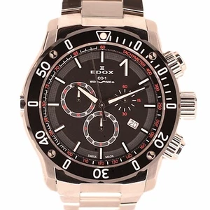 New Edox Chronoffshore-1 Chronograph Steel Black Dial Quartz Men Watch 10221 - Picture 1 of 8