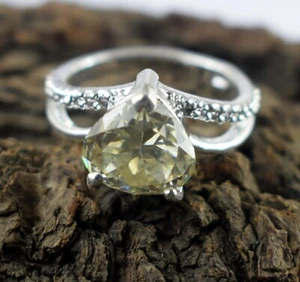 Certified Champagne Diamond Solitaire 8.99 Carat Pear Cut Women Ring See Video - Picture 1 of 8