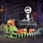 Disney 6,5 Fuß LED Jack Skellington auf Sarg Schlitten aufblasbar Halloween NEU