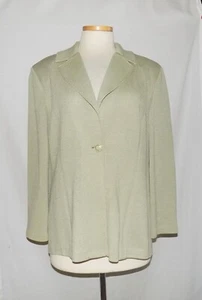 Chaqueta Blazer St John Collection Verde Oliva Tejido Santana Cuello 1 Botón 14 - Imagen 1 de 5