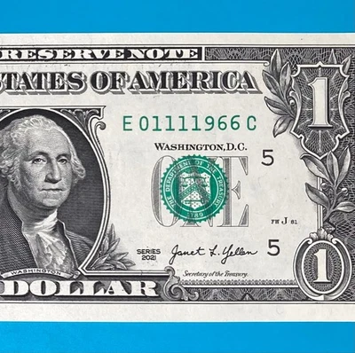 January 11, 1966 (E 01111966 C) BIRTHDAY $1 One Dollar Bill *UNC* - Image 1 of 4