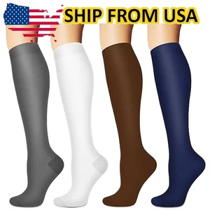 5 pares de calcetines de compresión de cobre 20-30 mmHg soporte graduado para hombre mujer S/M-XXL - Imagen 1 de 15