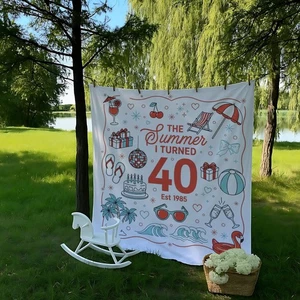 Individueller 40. Geburtstag Wandteppich, Sommer habe ich 40 Banner Deko, 1985 Geburtstag - Bild 1 von 3