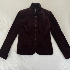 Giacca blazer Lauren Ralph Lauren 4P bordeaux vino velluto silenzioso lusso con bottoni - Foto 1 di 10