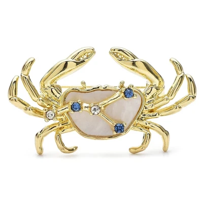 Элегантный краб брошь - эмаль со стразами океан булавка, Summer Beach ювелирных изделий подарок США - Изображение 1 из 4