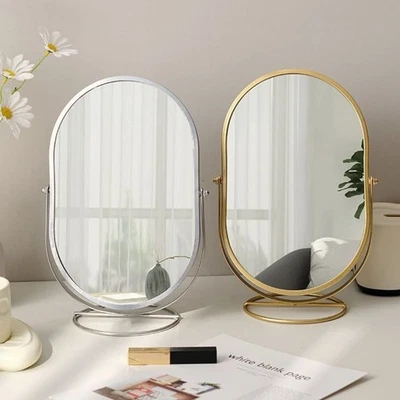 Oval Vanity Mirror Light Luxury Desktop Stand Mirror Makeup Mirror  Women - Image 1 of 4