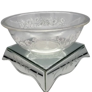 Pyrex White Lace Colonial Mist 2.5L Clear Mixing Bowl Vintage Floral Daisies - Picture 1 of 9