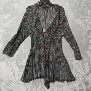 Cardigan lungo Kaktus maglia aperta uncinetto maglione donna L colorato boho hippie - Foto 1 di 8