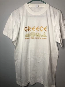 T-shirt Grecia vintage media etichetta Olimpus Atene Greta Olympia Delphi - Foto 1 di 9