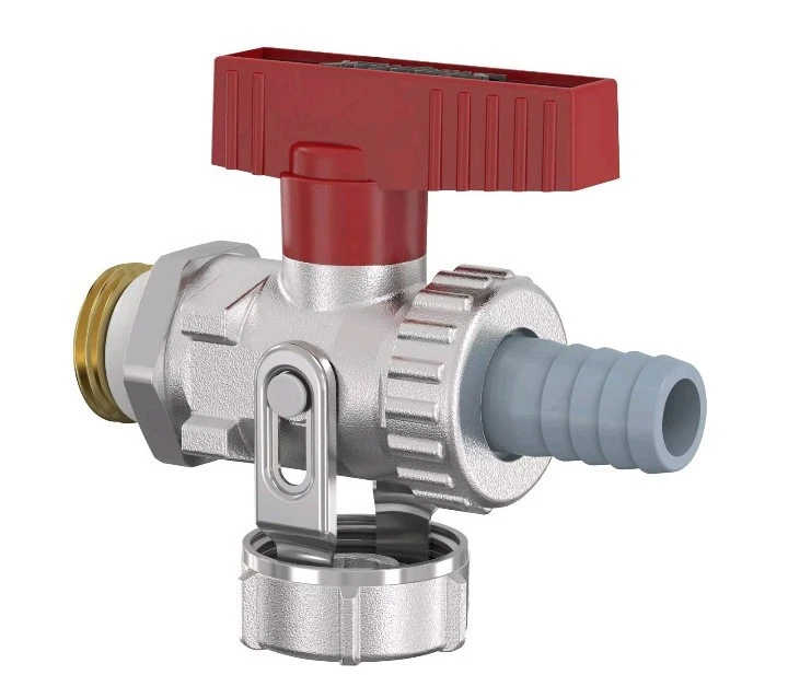 2 Stück KFE Hahn Simplex DN15 SLV 1/2" Vernickelt Rot Heizung mit Schlauchtülle  - Bild 1 von 1