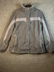 Columbia Waterproof Interchange Shell Jacket, Women Sz XL Black Rain Coat w Hood - Picture 1 of 5